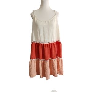 SHEIN Boho Multicolored Midi Babydoll Dress Size 4XL 27"PTP 35"L